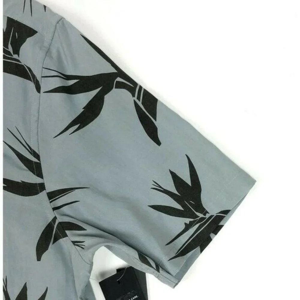 Hudson Mens XL Camp Collar Printed Short Sleeve Button Front Hawaiian Shirt - Picture 7 of 8